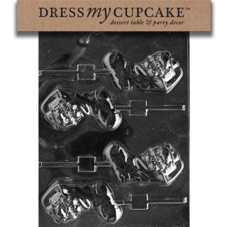 Dress My Cupcake DMCC153 Chocolate Candy Mold, Pup in Stocking Lollipop, Christmas Kitchen & Dining