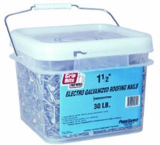 Grip Rite 134EGRFGBK 1 3/4 Inch, Electro Galvanized Roofing Nail, 30 Pounds   Hardware Nails  