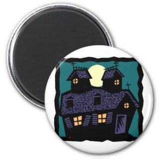 Haunted House At Night Refrigerator Magnet