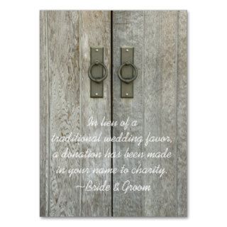 Double Barn Doors Country Wedding Charity Favor Business Cards