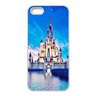 Fantastic Disney Castle Design Cartoon Case With TPU Sides Top Custom Cases For Iphone 5 Ip5 AX80908 Cell Phones & Accessories