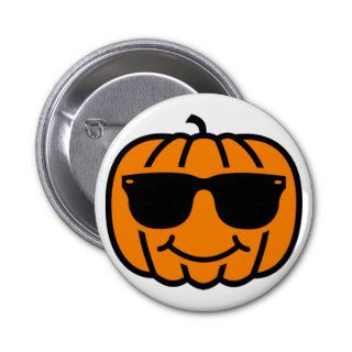 Cool jack o lantern with sunglasses button