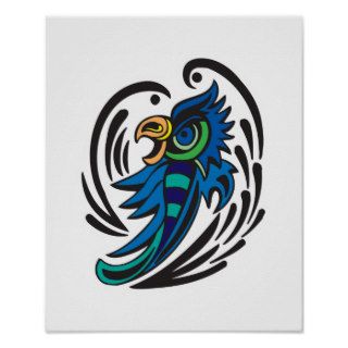 Decorative Bird Tattoo Design Print