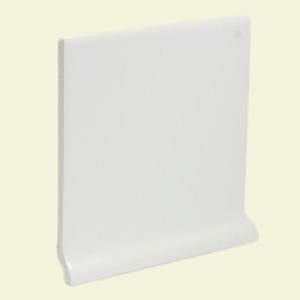 U.S. Ceramic Tile Color Collection Matte Snow White 4 1/4 in. x 4 1/4 in. Ceramic Stackable Left Cove Base Wall Tile DISCONTINUED 272 STCL3401