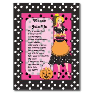 Snazzy Halloween Hostess Post Cards
