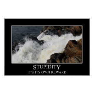 Stupidity is its own reward (L) Poster