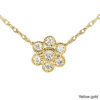 Annello 14k Gold Diamond Accent Floral Necklace Annello Diamond Necklaces