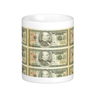 Million Dollar Bills Money Spread Background Coffee Mug