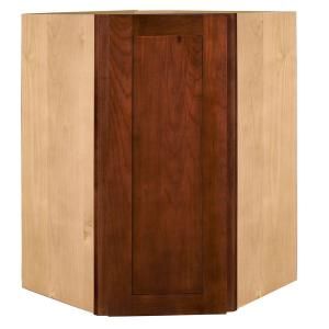 Home Decorators Collection Assembled 24x36x24 in. Wall Angle Corner Cabinet in Kingsbridge Cabernet WA2436R KCB