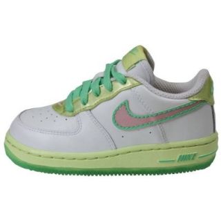 Nike Air Force 1 Toddlers Size 4 (White / Perfect Pink / Lime) 314221 163 Basketball Shoes Shoes