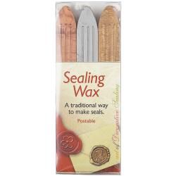 Traditional Seal Wax Sticks 3/Pkg Gold/Silver/Bronze Other Crafts
