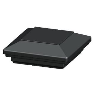 Pegatha 3.5 in. x 3.5 in. Aluminum Black Flat Top Post Cap PC F 3.5 BLK