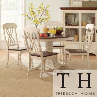 TRIBECCA HOME Mackenzie 5 piece Country Black Dining Set Tribecca Home Dining Sets