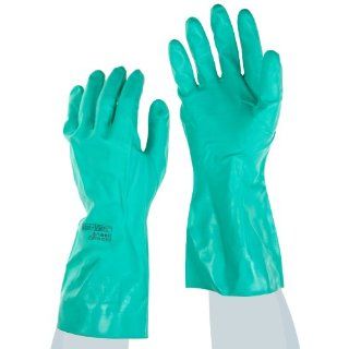 Ansell Sol Vex 37 165 Nitrile Glove, Chemical Resistant, Straight Cuff, 15" Length, 22 mils Thick, X Large (Pack of 12 Pairs) Chemical Resistant Safety Gloves