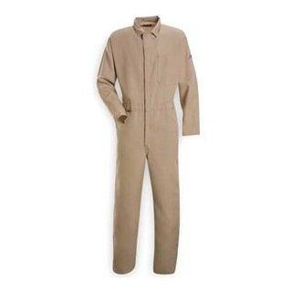 Bulwark Flame Resistant 4.5 oz Nomex IIIA Regular Classic Coverall with Hemmed Sleeves, Tan, Size 56 Protective Work And Lab Coveralls
