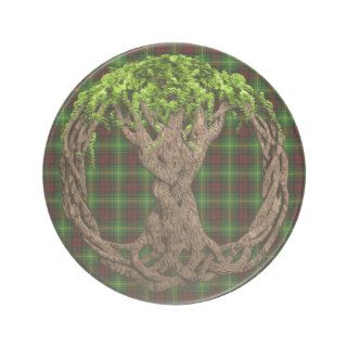 Clan Martin Tartan And Celtic Tree Of Life Coaster