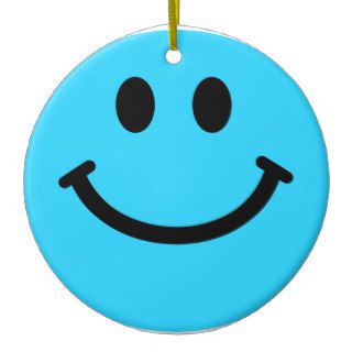 Blue Smiley Face Ornament Decoration