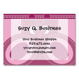Pretty Purple Pink Owl Stitched Look Pattern Business Card Template