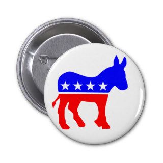 Democratic Donkey Mascot Pinback Buttons