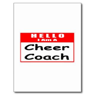 Hello, I Am A Cheer CoachNametag Post Cards