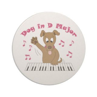 Dog Playing Piano Keyboard Drink Coaster