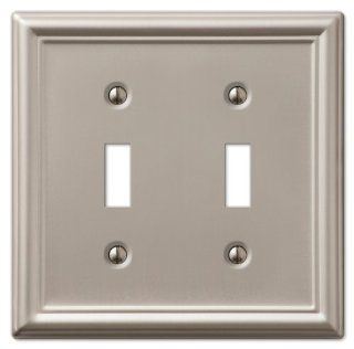 AmerTac 149TTBN Chelsea Steel Double Toggle Wallplate, Brushed Nickel   Switch Plates  