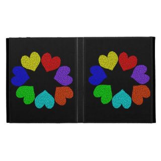 Floral Rainbow Love Hearts iPad Case