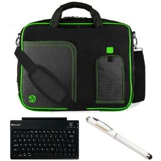 Green VG Pindar Edition Messenger Bag Carrying Case for Samsung ATIV Smart PC Pro 700T 11.6 inch Windows Tablet + Executive Laser Stylus Pen with LED Light + SumacLife Bluetooth Wireless Keyboard Computers & Accessories