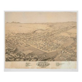 Chico, CA. Panoramic Map 1871 (0272A) Print