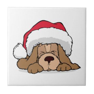 Getting A Puppy For Christmas Ceramic Tile