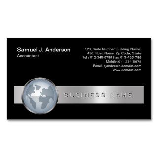 Accountant Business Card Elegant Globe Icon