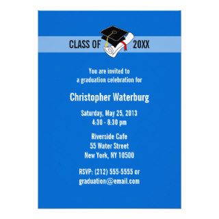 Create Your Own Graduation Invitation Blue 10
