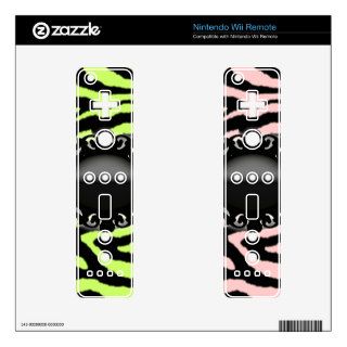 Sophisticated  Zebra Print monogram Nintendo Wii Remote Skins