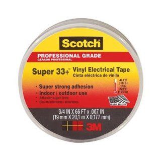 3M Scotch Super 33+ Vinyl Premium Grade Electrical Tape,  18 to 105 Degree C, 1150 mV Dielectric Strength, 20' Length x 3/4" Width, Black