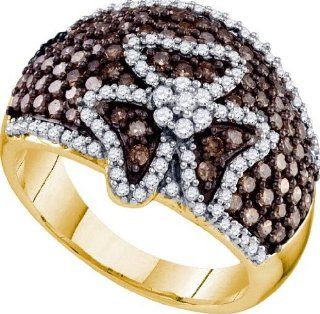 1.55ctw Brown Diamond Fashion Band 10K Yellow Gold w/ 180 Diamonds Jewelry