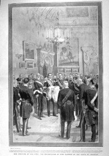 1907 PRESENTATION KING ALFONSO PRINCE AUSTRIAS SPAIN   Prints