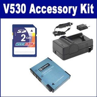 Kodak V530 Digital Camera Accessory Kit includes SDM 159 Charger, SDKLIC7002 Battery, KSD2GB Memory Card  Camera & Photo
