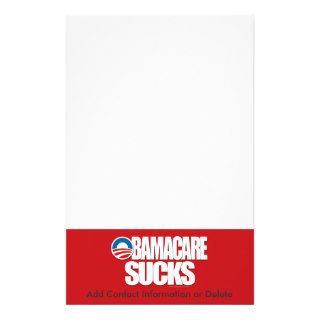 Obamacare Sucks Customized Stationery