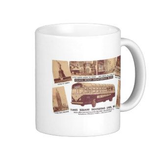 Glasroof Sightseeing Buses Time Squre , Vintage Mugs