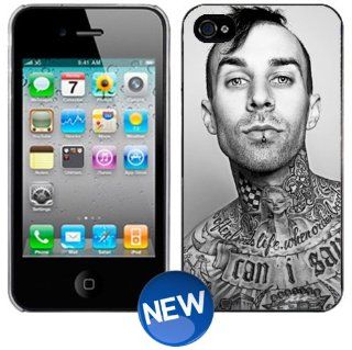 BLINK 182 TRAVIS BARKER Black and White iPhone 4 4s Plastic Hard Phone Cover 