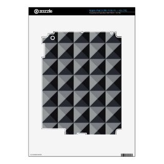 3D Square Pyramid Studs Grey Gray Stone Brick Tile Skin For iPad 3
