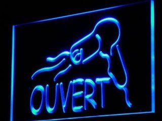 ADV PRO j183 b OUVERT Hair Dryer Barber Neon Enseigne Lumineuse   Neon Signs