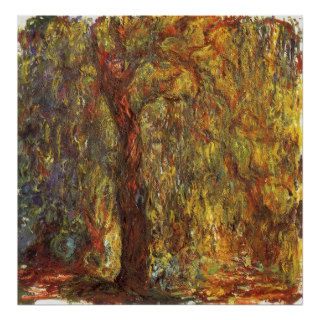 Weeping Willow, Claude Monet Vintage Impressionism Poster