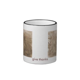 Give Thanks Porcupine Orange Large coffee mug