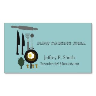 Kitchen Weapons Catering Chef Designs Business Card Template
