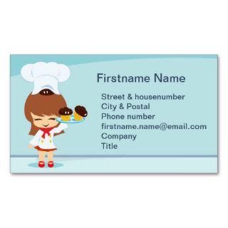 Cute Girl with Cupcakes Business Cards