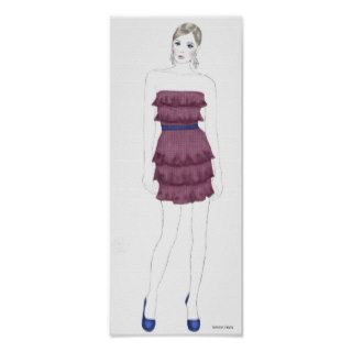 Fashion Sketch   Ruffle Dress Poster