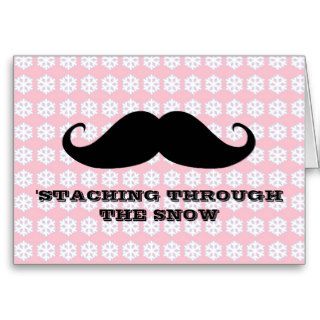 Funny hipster mustache holiday xmas mustaches cards