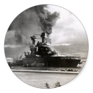 WWII Battleship California during Pearl Harbor Sticker