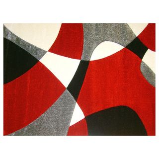 Modern Deco Red Universe Rug (7'9 x 10'5) 7x9   10x14 Rugs